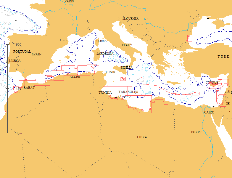 Malta to Cyprus and N.African coast